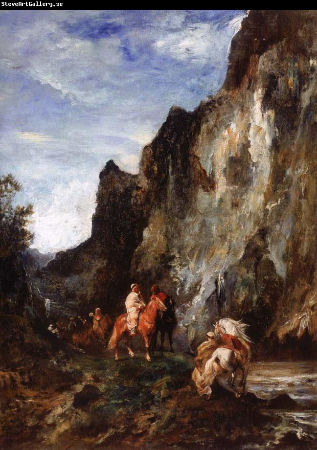 Eugene Fromentin Arab Horsemen in a Gorge